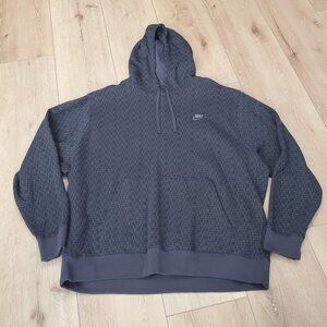 Nike NSW Club Pullover BB Hoodie Black HJ6886-045 Mens M All Over Print Gym